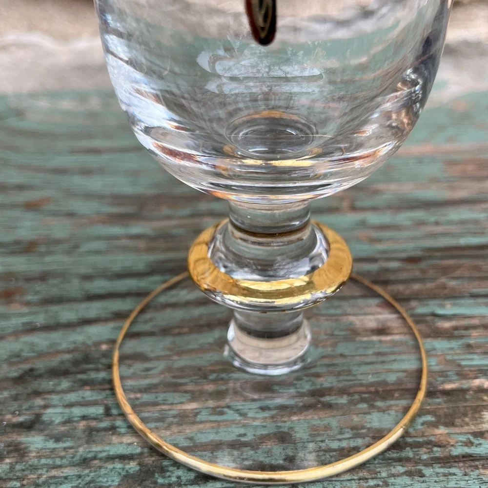 Vintage Discontinued Hand Blown Medici 24k Gold Water Goblet by Arte Italica - Picture 9 of 9
